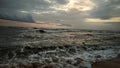 Evening Darkness sunset on the beach of Goa ,india Royalty Free Stock Photo