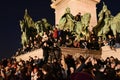 evening demonstration by young people against pedophilia in schools, orphanages and state protection of pedophile teachers