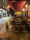 Evening diners at outdoor cafe on Montmartre, Paris, France