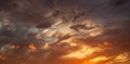 Beautiful dramatic sky at sunset, nature background Royalty Free Stock Photo