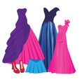 Evening dresses collection Royalty Free Stock Photo