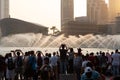 The evening Dubai Fountain show with audience taking photographs