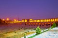 Evening embankment of Zayandeh river, Isfahan, Iran Royalty Free Stock Photo