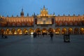 Evening falls on The Cloth Hall on Rynek Glowny Krakow