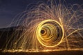 Evening fire dancing with nature Royalty Free Stock Photo