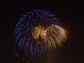 The evening fireworks in the sky in honor of celebration of Victory Day