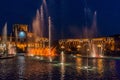 Evening fountain at the Republic Square in Yerevan, capital of Armeni