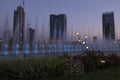 Evening fountain show near the building of the Hilton Hotel, Tashkent-City