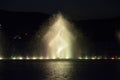 Evening fountain show in Russia light water