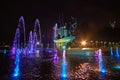 The evening fountains at the City Founders Monument, Kyiv, Ukraine