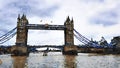 An evening glimpse of the famous London Bridge in England. Digital watercolor style