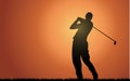 Evening golfer