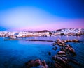 Evening of greek island Paros Royalty Free Stock Photo