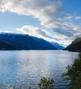 Evening Hardangerfjord landscape.