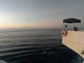 Evening Horizon view from the Bridge on a ship at Red Sea