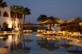Evening illumination in tropical hotel Royalty Free Stock Photo