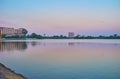 The evening Inya lake, Yangon, Myanmar Royalty Free Stock Photo