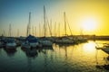 Evening Jaffa old port at sunset of the day. Tel Aviv Yafo Israel Royalty Free Stock Photo