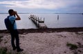 Evening jetty fjord Royalty Free Stock Photo