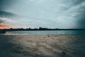 Evening lake beach Royalty Free Stock Photo