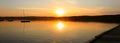 Evening lake - panoramic view Royalty Free Stock Photo