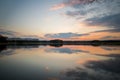 Evening landscape over the pond with nice sky Royalty Free Stock Photo