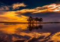 Evening Landscape picture of the Chobe River at the Chobe National Park in Botsuana