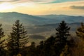 Evening landscape in South Czechia. View from Kluk mount. Early spring