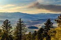 Evening landscape in South Czechia. View from Kluk mount. Early spring