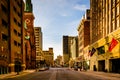 Evening light on buildings on 2nd Street in Harrisburg, Pennsylvania.