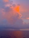 Evening light on a Caribbean thunderstorm Royalty Free Stock Photo