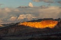 Evening Light Fades Over Capitol Reef With The Henry Mountains In the Distance Royalty Free Stock Photo