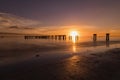 Evening light on the fishing pier in Fort Myers Beach Royalty Free Stock Photo