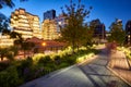 Evening light on the Highline in Chelsea. New York City Royalty Free Stock Photo