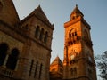 Evening light hitting the spire of the ancient Prag Mahal palace in the town of Bhuj in Kutch