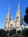 Evening Light on Italian Church in North Beach, San Francisco, California Royalty Free Stock Photo