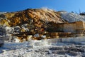 Yellowstone National Park, Mammoth Hot Springs, Evening Light on Minerva Terraces, Wyoming, USA Royalty Free Stock Photo