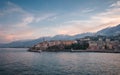 Evening light on the old port at Bastia In Corsica