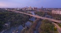 Evening Light Over Highways Heading Downtown City Skyline Riverfront Park Richmond Virginia Royalty Free Stock Photo