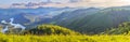 Evening light over the picturesque mountain valley, Altai Royalty Free Stock Photo