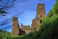 Romantic Ruins of Are Castle in Evening Light, Altenahr, Rhineland-Palatinate, Germany Royalty Free Stock Photo
