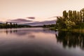 Evening light at River Rhine near Stein am Rhein, Switzerland Royalty Free Stock Photo