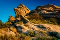 Evening light on rocks at Vasquez Rocks County Park, in Agua Dul