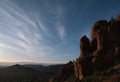 Evening light on Sedona red rocks Royalty Free Stock Photo