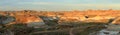 Dinosaur Provincial Park, Great Plains, Alberta, Canada - Beautiful Sunset Panorama of Badlands Landscape Royalty Free Stock Photo