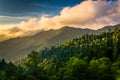 Evening light on the Smokies, seen from an overlook on Newfound Royalty Free Stock Photo