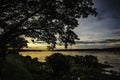 Evening light during sunset on the banks of the Mekong River at Khong Chiam District, Ubon Ratchathani Province