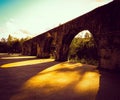 evening lights, archs, warm light