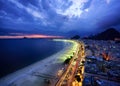 Evening Lights of Copacabana Beach, Rio de Janeiro