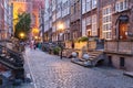 Evening lights in Mariacka street - Gdansk, Poland Royalty Free Stock Photo